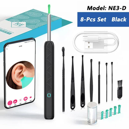 Wireless Ear Cleaner with Camera – USB-C Rechargeable Otoscope Earpick, Wax Removal Endoscope Tool with Mini Camera