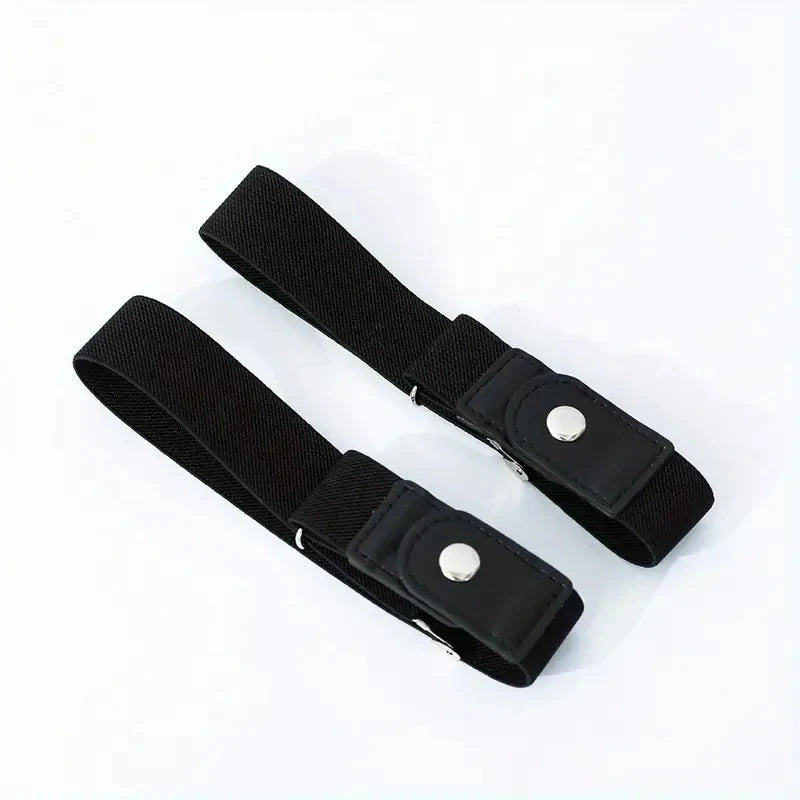 2pcs/set No Buckle Elastic Belt - Unisex Stretch Belt for Pants, Jeans - Casual, Buckle-Free, Adjustable, Invisible Belt for Women/Men