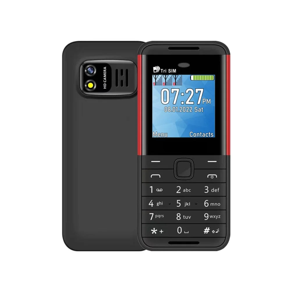SERVO BM5310 Mini Mobile Phone — 3 SIM Card, 3-Standby, Auto Call Recorder, Bluetooth, Speed Dial & Magic Voice, 1.3" Compact Phone