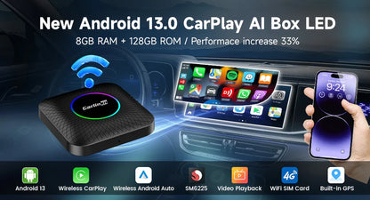CarlinKit 5.0 Mini 5 Pro — Wireless CarPlay & Android Auto USB Dongle with WiFi & Bluetooth