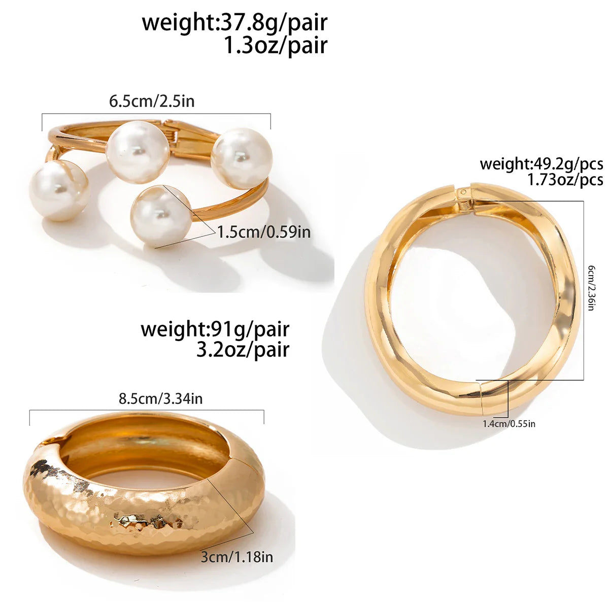 Ingemark Chunky Pearl Cuff Bracelet – Punk Heavy Metal Steampunk Bangle for Women & Men 2025