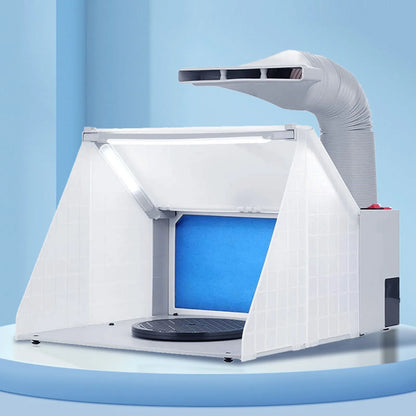 Portable Airbrush Spray Booth with LED Light Professional Painting Station for Cake Decorating Nails T-Shirts Crafts Dust-Free Spray Booth