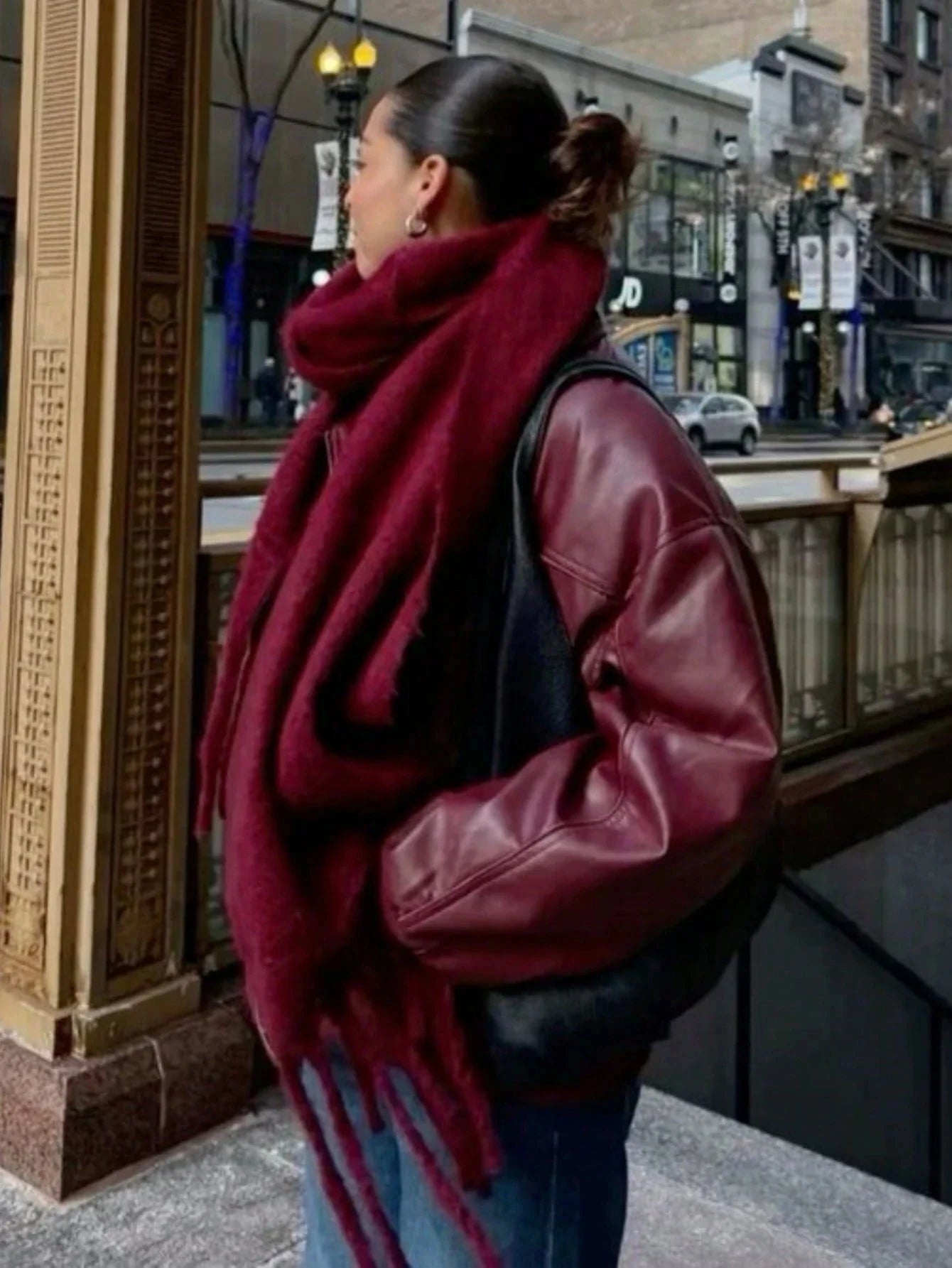 2025 Women’s Winter Scarf – Thick Warm Pashmina Shawl Wrap, Solid Color Cashmere Tassel Hijab Stole