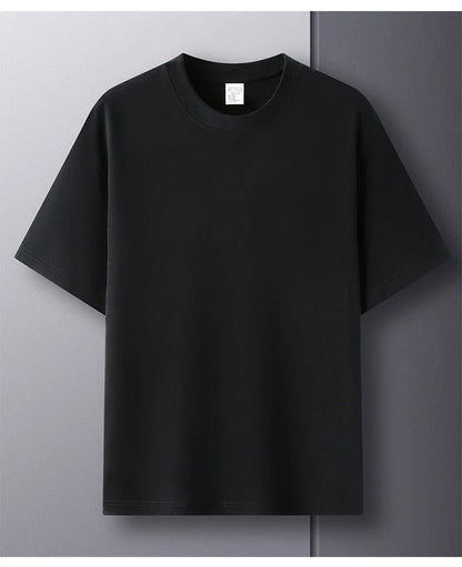 100% Pure Cotton Men’s Summer T-Shirt – High-End Short Sleeve Round Neck Breathable Fashion Top