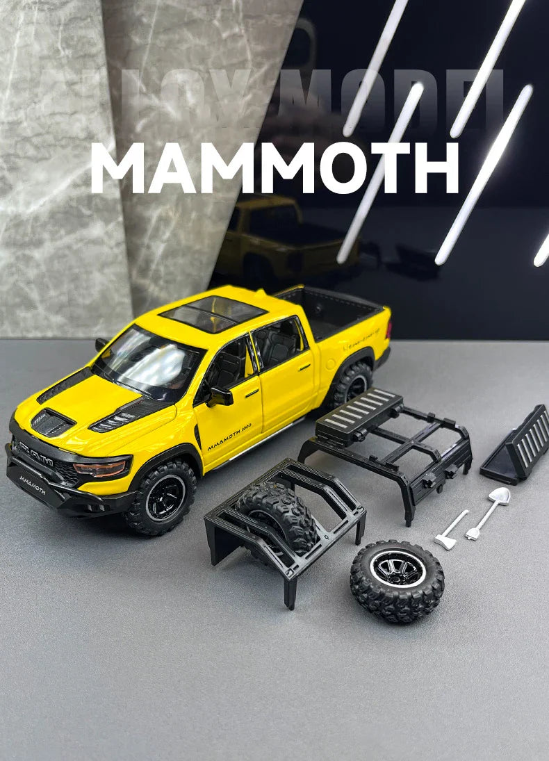 1:32 Dodge RAM 1000 TRX Mammoth Alloy Model Truck — Pull-Back with Sound & Light | Kids’ Collectible Birthday Gift