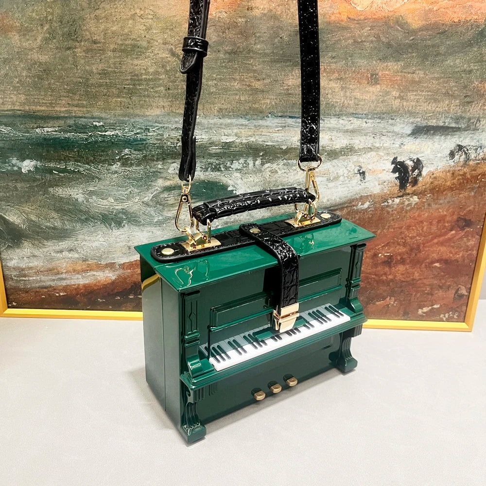 Luxury Designer Piano-Shaped Handmade Crossbody Shoulder Bag for Women – Elegant Purse, Messenger & Banquet Bag