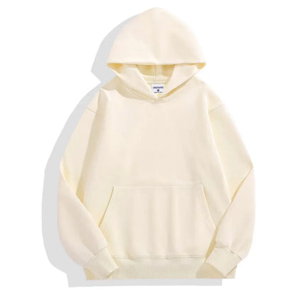 480gsm Heavyweight Cotton Fleece Hoodie – Unisex Plus Velvet Thick Pullover Sweatshirt with Hood