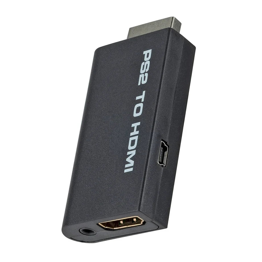 PzzPss PS2 to HDMI Converter with 3.5mm Audio Output – Supports 480i/480p/576i HD Display Modes