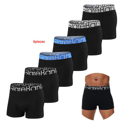 6-Pack Men’s Black Boxer Shorts – Soft Breathable Cotton Underwear Set, Comfortable Everyday Male Boxers Briefs 2024 Style