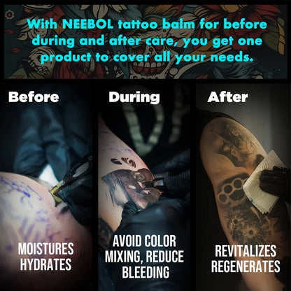 Tattoo Aftercare Butter Balm – Natural Ingredient Cream for Ink Color Enhancement & Moisturizing Old & New Tattoos