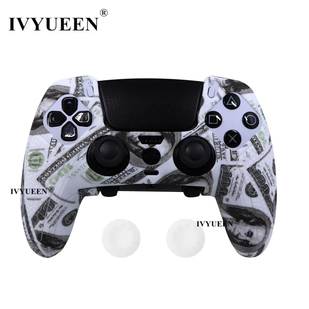 IVYUEEN Water Transfer Printing Silicone Protective Skin for PS5 DualSense Edge Controller