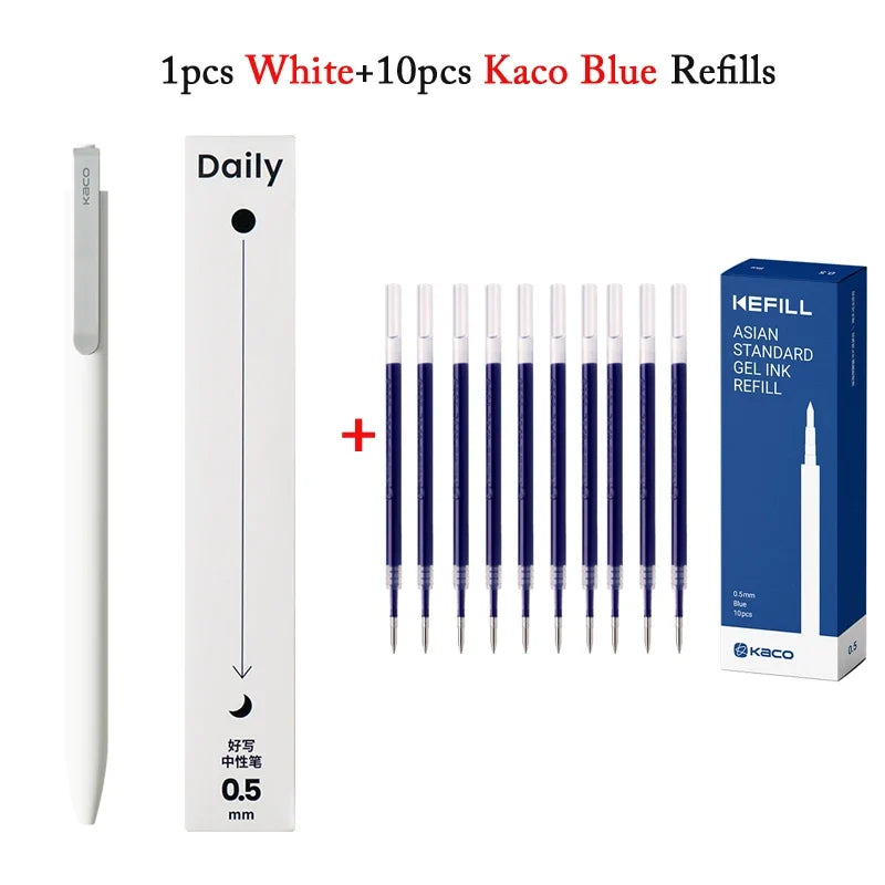 KACO Metal Clip Gel Pen - 0.5mm Black Ink Quick Dry Signature Pen with 800M Smooth Writing Capacity