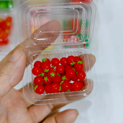 1/6 Miniature Dollhouse Fruit Set – Mini Peach & Grape with Box for Blythe, OB11, BJD Dolls