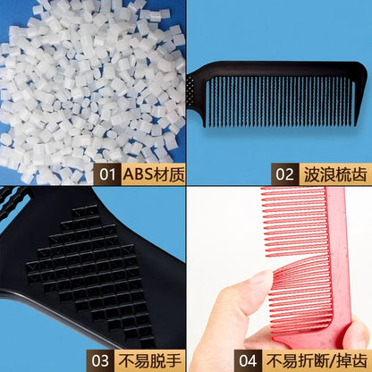 Professional Salon Hair Clipper Accessory – Flat Head Cut Comb, Anti-Static, Wide Tooth Hair Styling Brush for Men