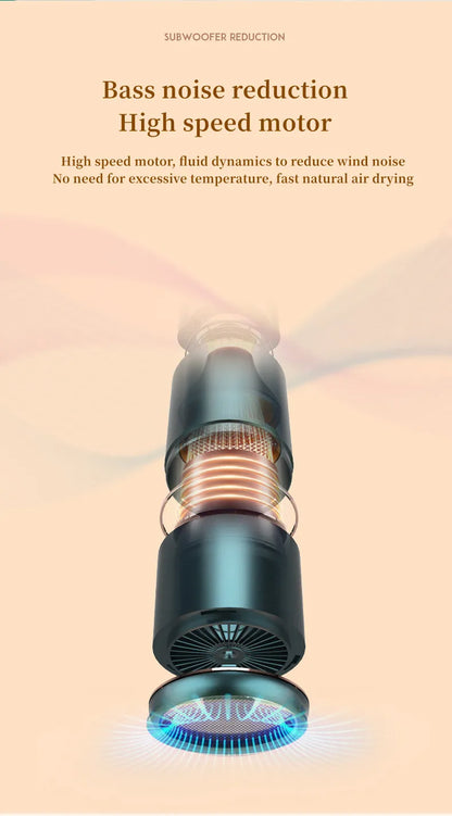 Professional Foldable Hair Dryer with Negative Ions & Blue Light – High Power Salon & Home Use
