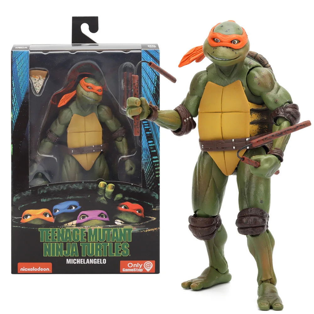 NECA TMNT Action Figure – Movable Teenage Mutant Ninja Turtles Film Edition Model Toy for Kids & Collectors