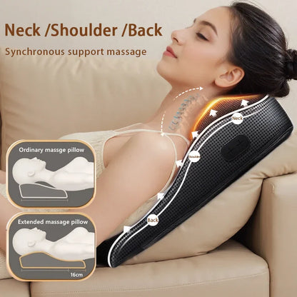 Electric Shiatsu Neck & Back Massager Pillow with Heating & Vibration – Manufacturer Direct Cervical Traction Body Massager for Car