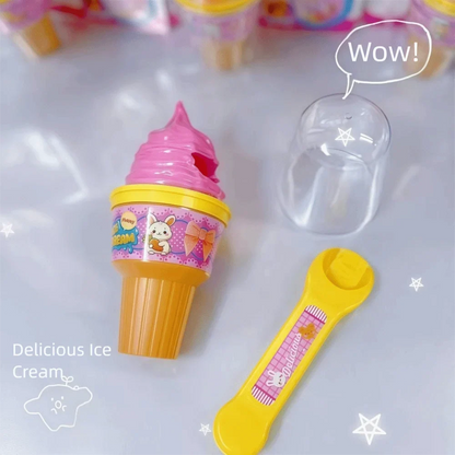 Food Pretend Play Toy - Creative Cone Pudding Simulation Toy for Kids Role Play & Decoration