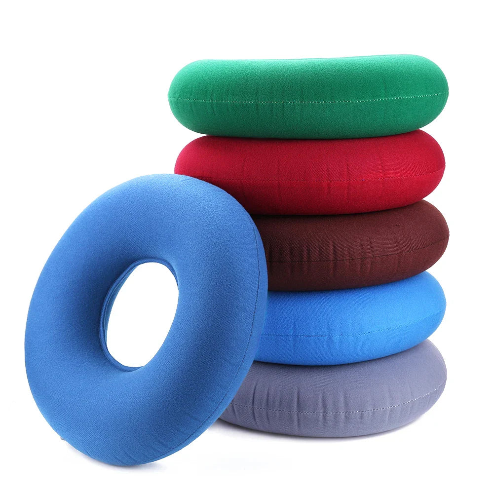 35cm Inflatable Hip Support Cushion – Medical Hemorrhoid Donut Seat Pad with Pump, Anti-Bedsore Round Massage Pillow