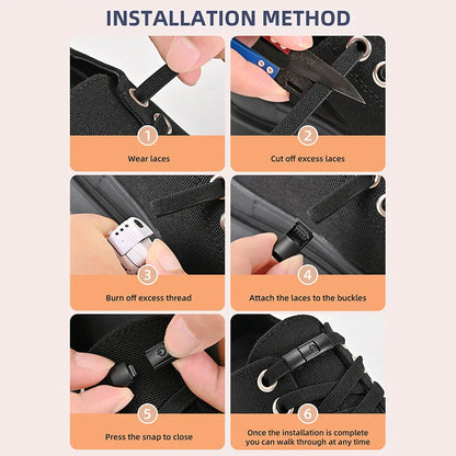 8mm No-Tie Elastic Shoelaces – Press Lock Flat Laces for Sneakers, Kids & Adults