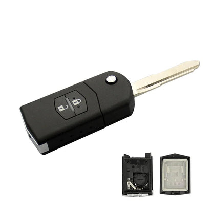 BEST KEY Flip Folding Remote Car Key Case – 2/3 Buttons for MAZDA 3, 5, 6, M6, RX8, MX5 with Uncut Blade