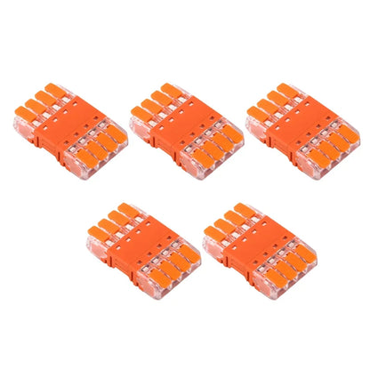 5Pcs Quick Lever Wire Connectors – 2/3/4 Pin CMK642 Compact Plugable Terminal Blocks, Universal Male Female Electrical Splicing Connectors
