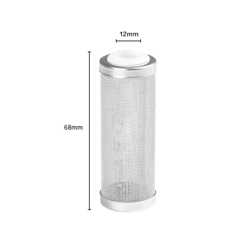 12/16mm Aquarium Inflow Inlet Filter – Stainless Steel Mesh Net Guard, Fish Tank Intake Strainer & Prefilter Cover