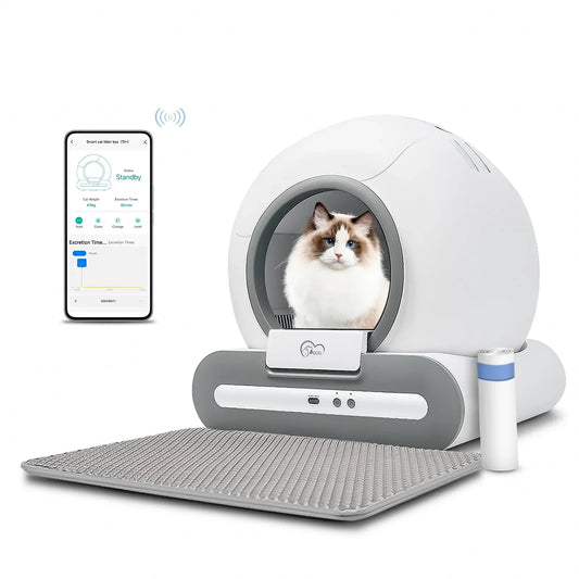 DOEL Automatic Self-Cleaning Cat Litter Box – App-Controlled Smart Toilet with Litter Mat for Multiple Large Cats