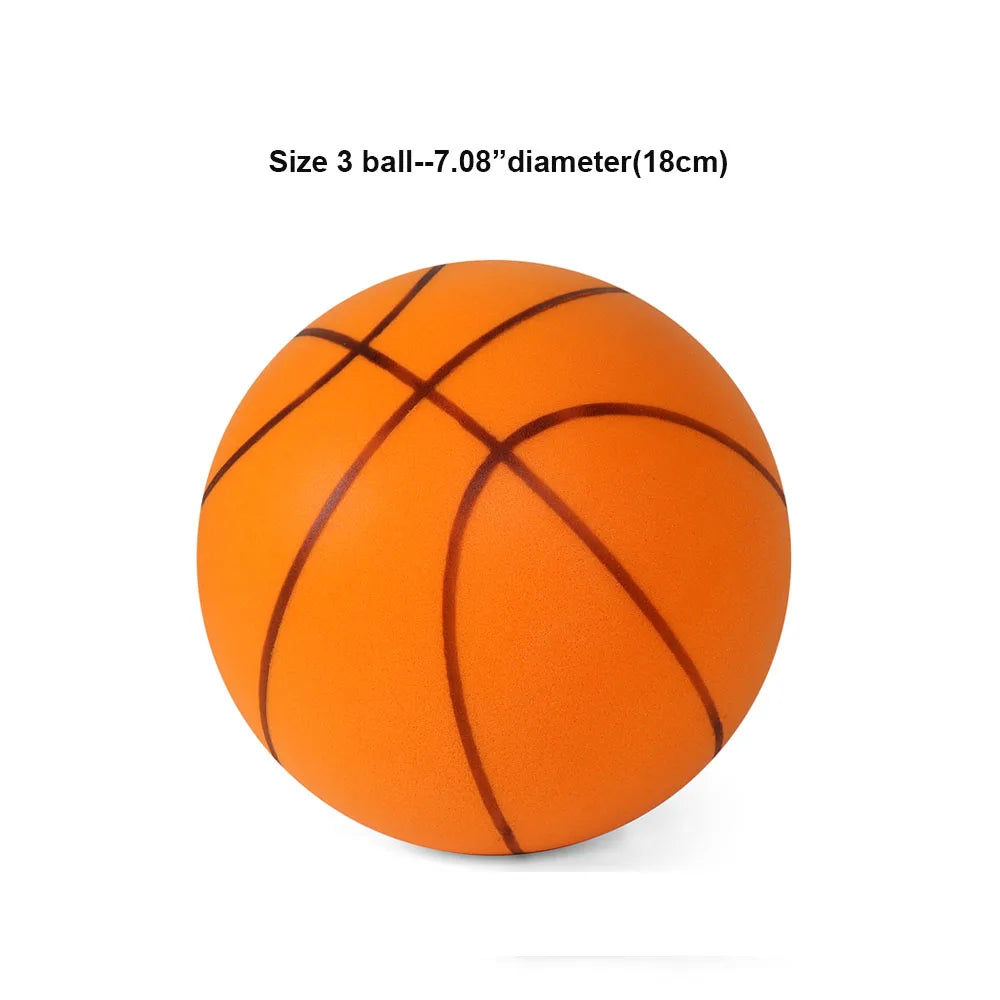 Silent Dribbling Indoor Basketball – Foam Ball Size 3/5/7, High Bounce, Noiseless & Non-Deforming