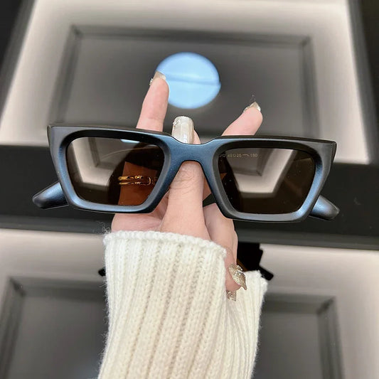Vintage Square Cat Eye Sunglasses – Fashion Designer Mirror Shades for Women & Men, UV Protection