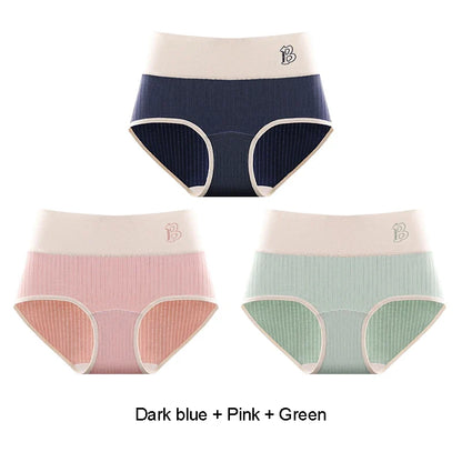 Women's Cotton Briefs - High-Waisted Belly Control Sports Panties Set for Women