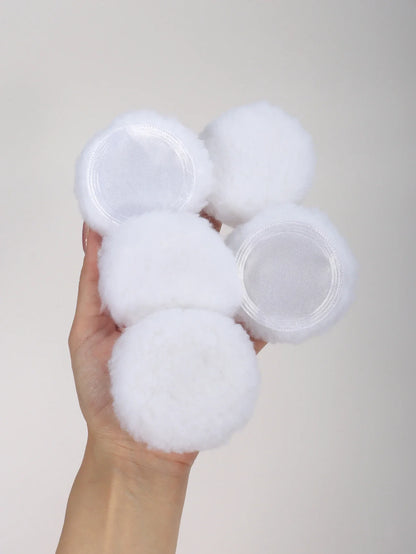 2/5/10/20PCS White Round Powder Puffs – Portable High-Grade Makeup Applicators for Base & Setting