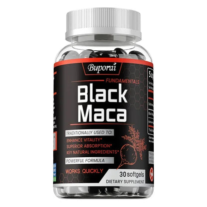 Black Maca Supplement – Natural Energizer for Performance, Energy, Endurance, Muscle Mass & Hormone Balance