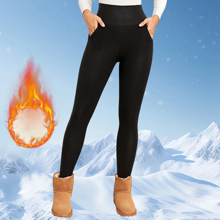 Women’s Fleece Leggings – High-Waisted Thick Flared Thermal Tights, Tummy Control Winter Pants