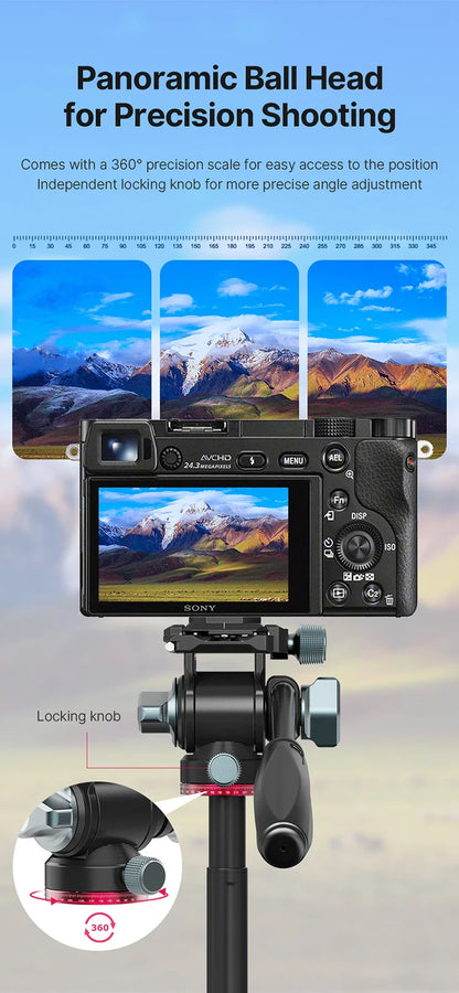 Ulanzi U-190 Panoramic Tripod Head – Hydraulic Fluid Video Damping Head for DSLR, Monopod & Mobile Camera Stand