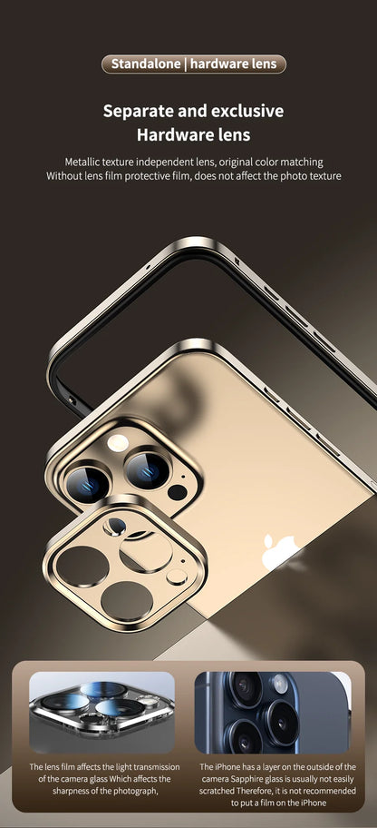 Camera Protection Hybrid Silicone & Aluminum Metal Phone Case for iPhone 16/15/14/13 Pro Max – Better Heat Bumper