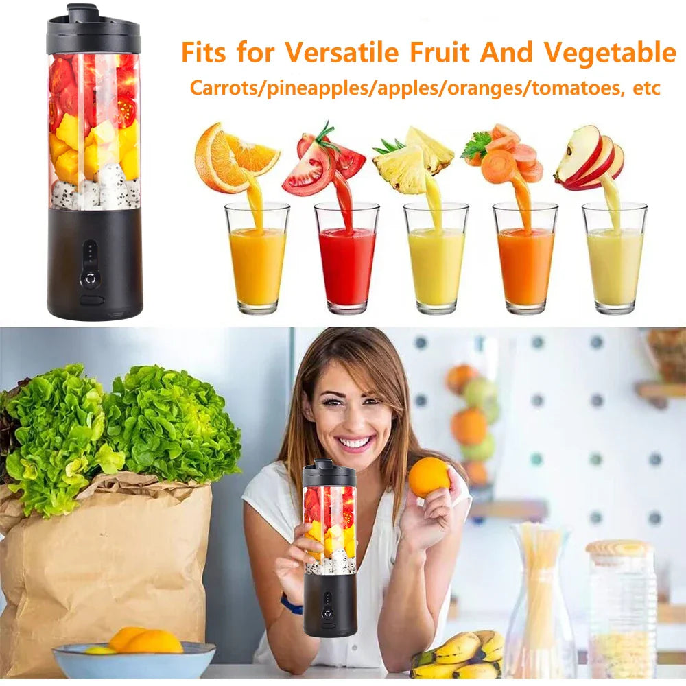 Mini Portable Electric Fruit Juicer Blender: Rechargeable Smoothie Maker - Multifunctional Bottle Mixer for Fresh Orange Juice and Smoothies