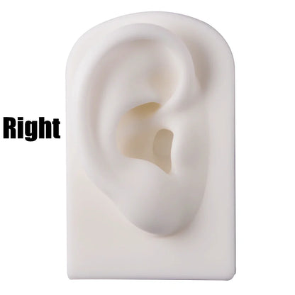 Soft Silicone Ear Nose Mouth Practice Model – Tattoo & Piercing Jewelry Display Stand with Acrylic Earring Holder Kit for Training & Showcase