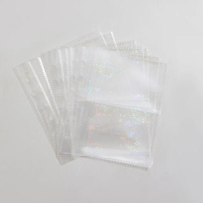 A5/A6/A7 Transparent File Holder Set – 10pcs 6-Hole Loose Leaf PVC Binder for DIY Document Storage