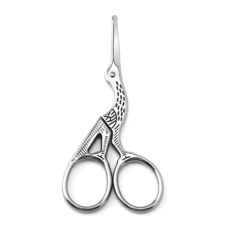 Stainless Steel Small Nail Scissors Eyebrow & Nose Hair Trimmer with Tweezers Manicure Facial Makeup Tool
