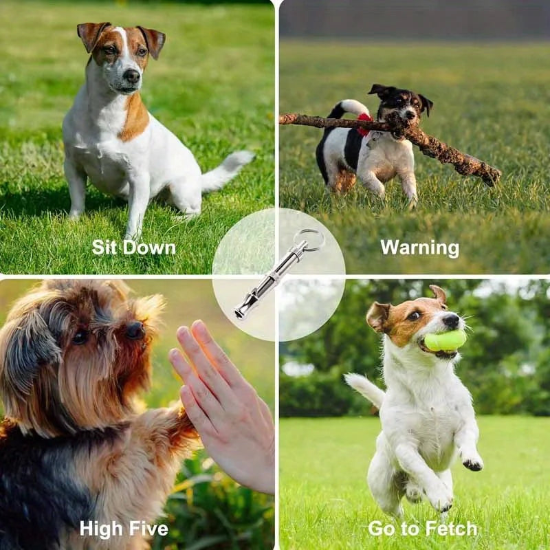 1/2 Pcs Dog Whistle to Stop Barking - Adjustable Sound Pitch with Keychain - Professional Recall Tool for Pet, Puppy, Cat, Dog