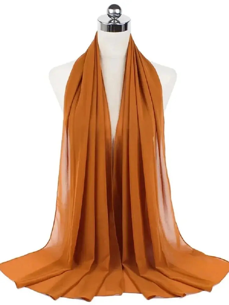 Women’s Solid Chiffon Instant Hijab – Ready-to-Wear Islamic Scarf, Muslim Shawl & Arab Head Wrap