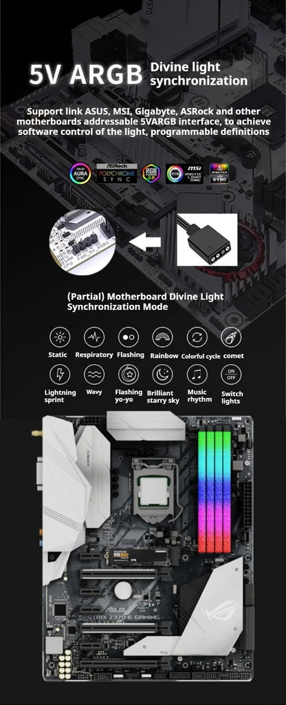 TEUCER ARGB RAM Cooling Kit – Memory Heat Sink Vest for PC Desktop Computers