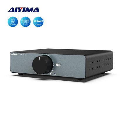 AIYIMA A07 MAX 2-Channel Class D Amplifier – 300W x2 TPA3255 Home Audio Stereo Amp, Bridgeable Mono 600W Power Speaker System