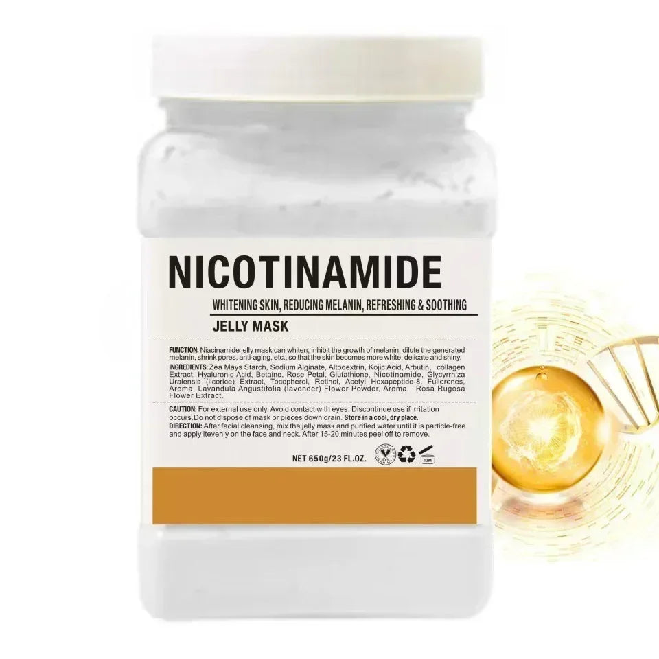 650g Arbutin Rose Jelly Peel-Off Face Mask Powder – Vitamin C Hyaluronic Acid & 24K Gold Mud Skin Care Mask