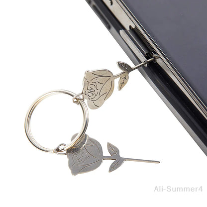 2-Piece Rose-Shaped SIM Eject Needle – Stainless Steel Universal Tool for Smartphone Tray Removal