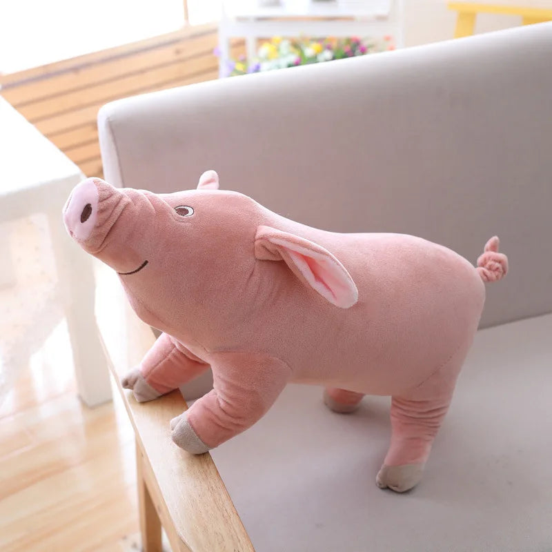 25cm Lifelike Cartoon Pig Plush Toy — Soft Stuffed Animal Doll, Kawaii Birthday Gift for Girls