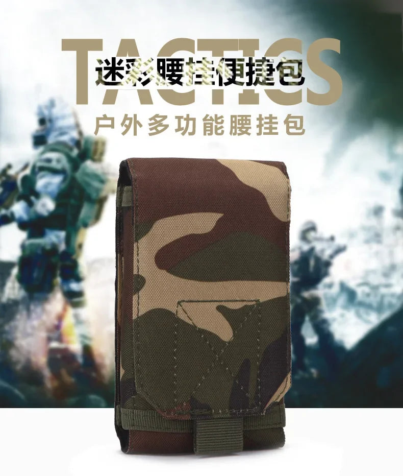 Waterproof Outdoor Camo Tactical Phone Holder – Nylon Waist Belt EDC Hunting Bag