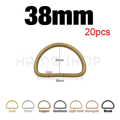 Metal D Ring Adjustable Buckle Set - Webbing Strap Clasps for Backpacks, Bags, Pet Collars, Chains & DIY Accessories