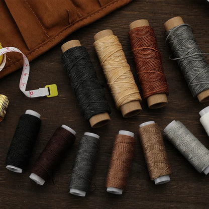 KRABALL Professional Leather Craft Tool Kit: Hand Sewing Repair Set - Wax Thread Stitching Punch Carving Work Groover DIY Tools